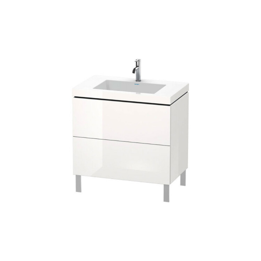 Тумба под раковину, Duravit, L-Cube, шгв 800*480*698, с ножками, раковина-есть, цвет-белый глянцевый
