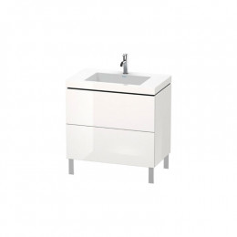 Тумба под раковину, Duravit, L-Cube, шгв 800*480*698, с ножками, раковина-есть, цвет-белый глянцевый