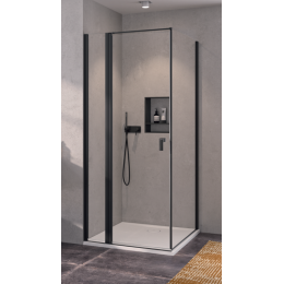 Боковая стенка, Huppe, Qube, шв 1000*2000, черный, цвет стекла-прозрачный