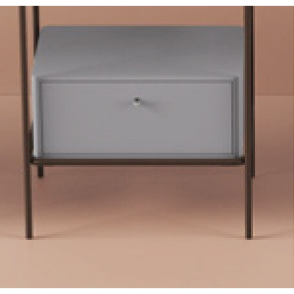 Ящик деревянный выдвижной, Artceram, Fuori scala, 50,6х35,5хh22 см для металлической консоли, цвет platinum