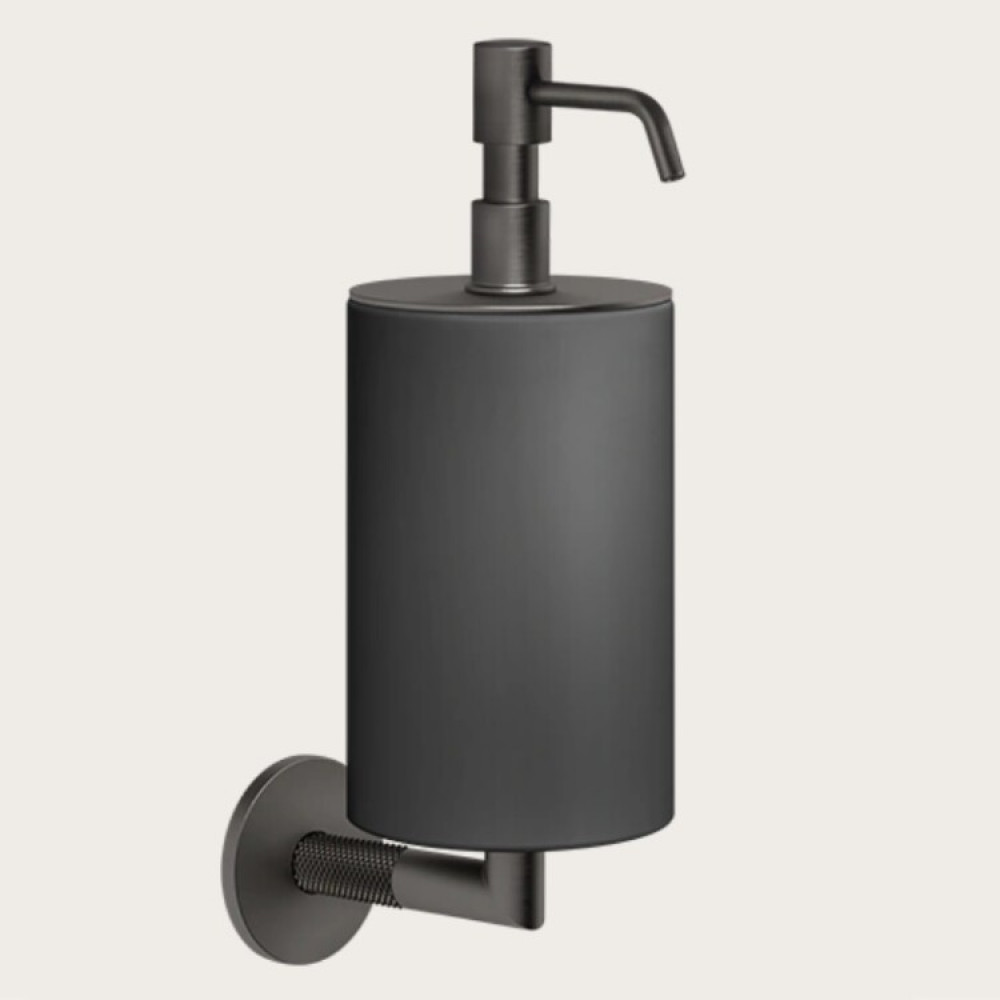 Дозатор для жидкого мыла, Gessi, Anello, шгв 75*128*243, цвет дозатора-Black Metal Brushed PVD/чёрный