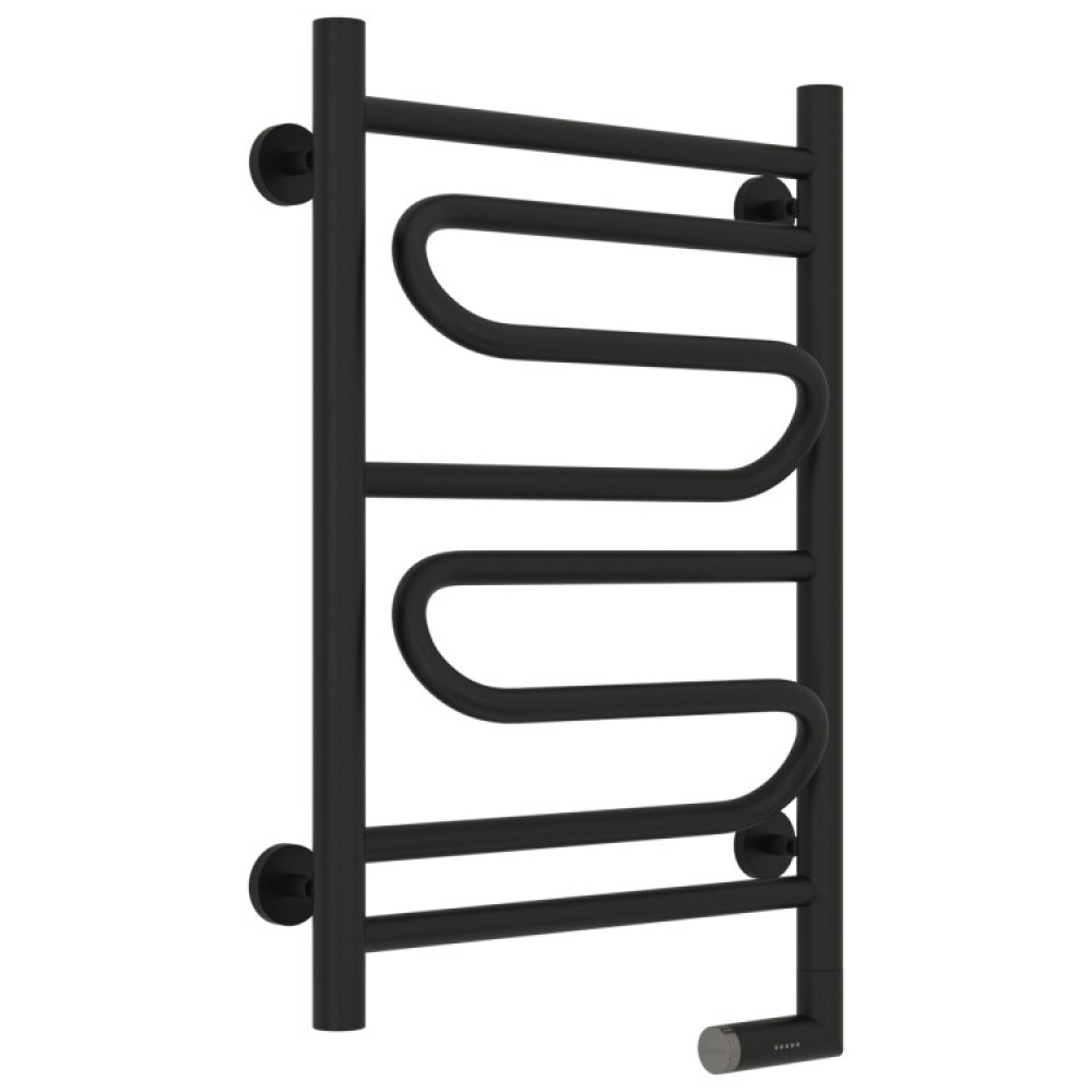 Полотенцесушитель, Сунержа, Элегия 2.0, шгв 450*117-132*662, нижнее справа, МЭМ, цвет-черный матовый