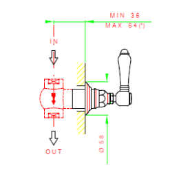 Вентиль, Nicolazzi, P.Mont Blanc, запорный, 3/4", цвет-English Gold