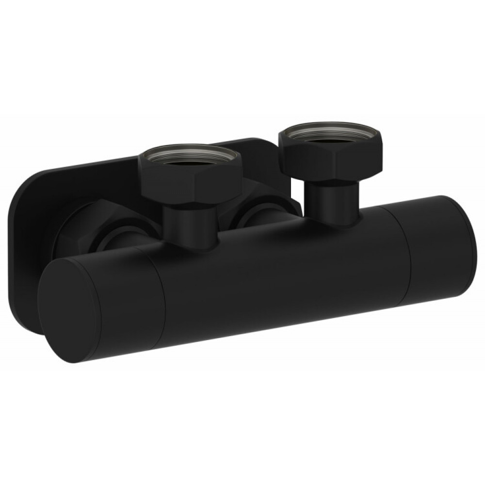 Вентиль, Сунержа, EU50, 2 х НГ G 3/4" / 2 х НГ G 3/4", угловой, скрытый, цвет-черный матовый