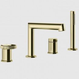 Смеситель для ванны и душа, Gessi, Anello, цвет-Brass PVD