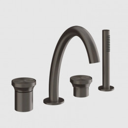 Смеситель для ванны и душа, Gessi, Origini, цвет-Black Metal Brushed PVD
