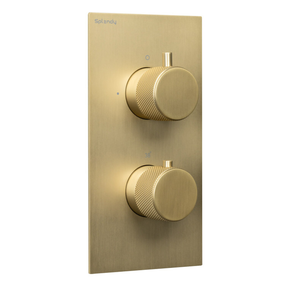 Смеситель для душа, Splendy, Passion, на 3 потребителя, цвет-золото матовое (брашированное)