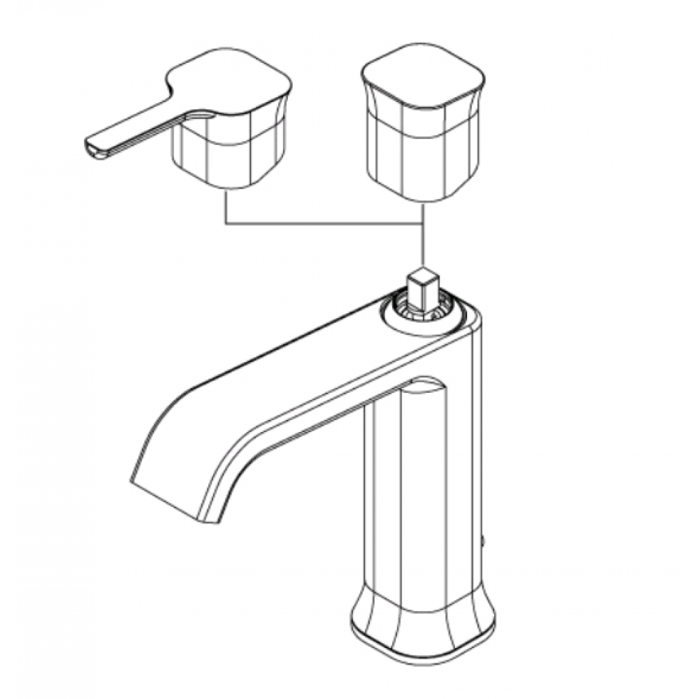 Смеситель для раковины, Ritmonio, Taormina, цвет-бронза темная брашированная (Brushed Dark Bronze)