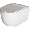 Унитаз, Alice, Unica, подвесной, шгв 350*550*345, Aliglaze+, цвет-белый матовый