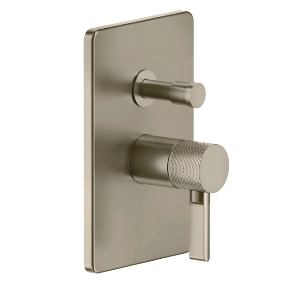 Смеситель для душа, Gessi, Inciso Bath&Shower, на 2 потребителя, цвет-Finox Brushed Nickel