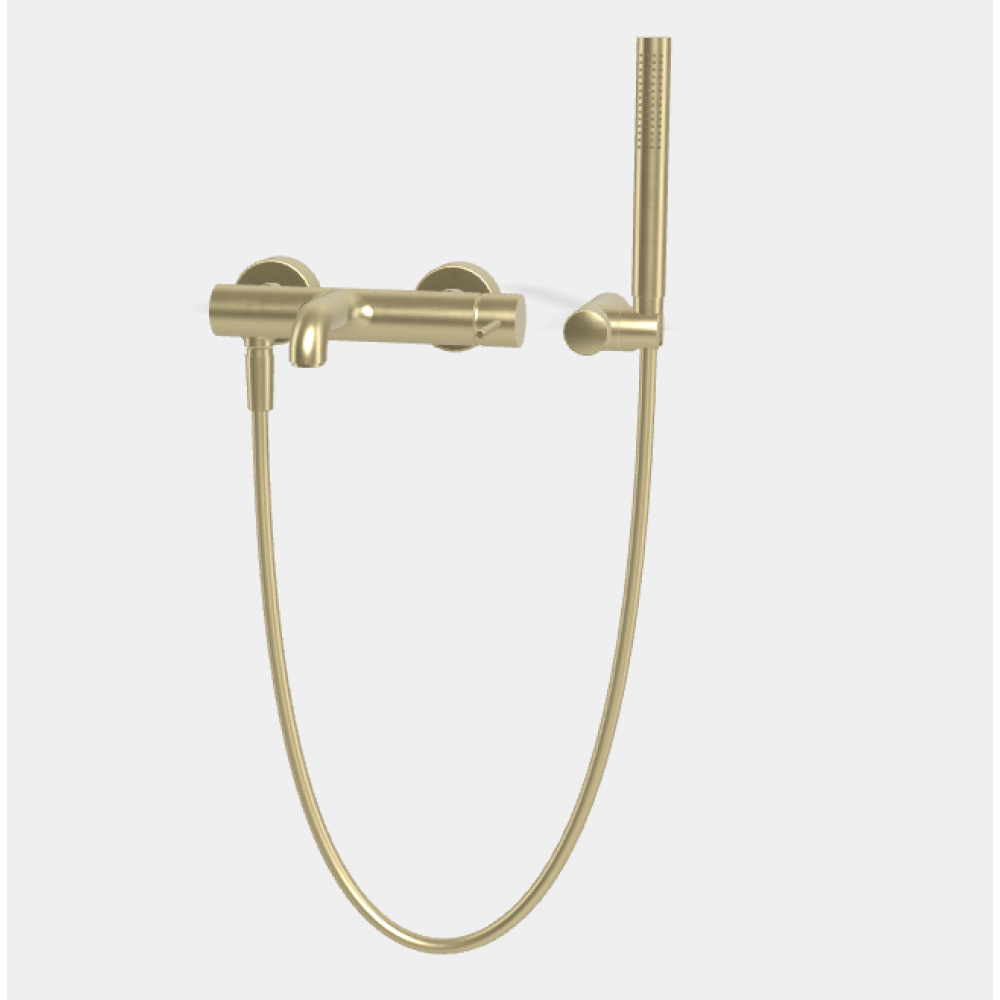 Смеситель для ванны и душа, Fima Carlo Frattini, Spillo Up, цвет-шампань брашированная