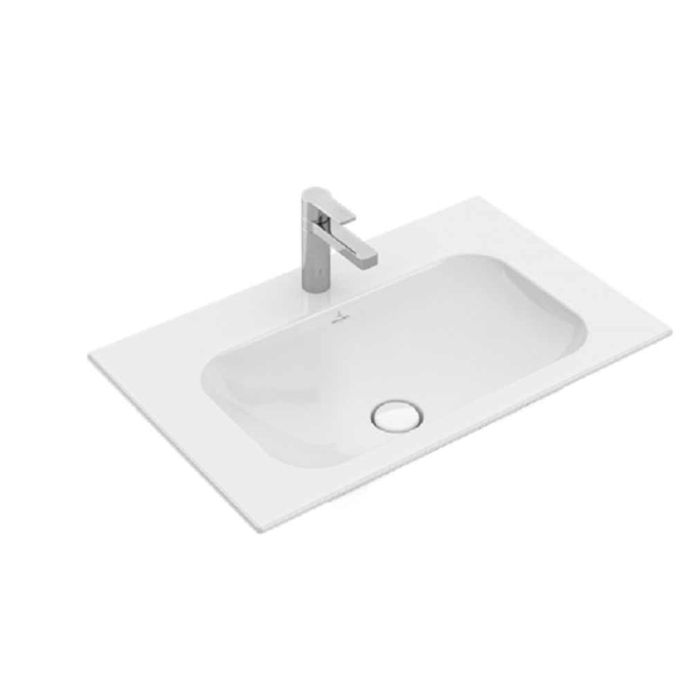 Раковина, Villeroy&Boch, Finion, шгв 800*500*100, отверстия для смесителя-1 сквозное, 2 промаркированных, CeramicPlus, цвет-альпийский белый