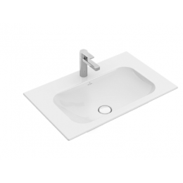 Раковина, Villeroy&Boch, Finion, шгв 800*500*100, отверстия для смесителя-1 сквозное, 2 промаркированных, CeramicPlus, цвет-альпийский белый