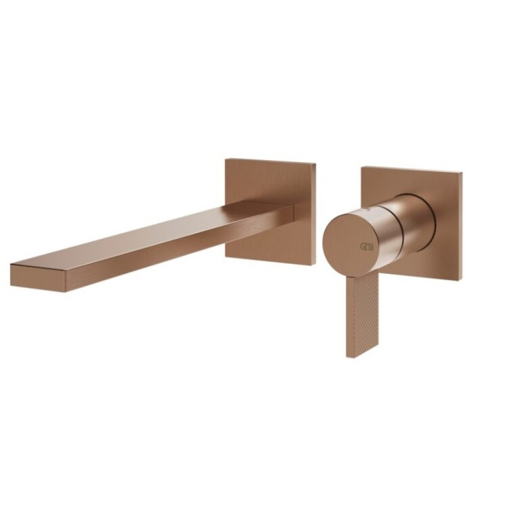 Смеситель для раковины, Gessi, Inverso Diamantato, цвет-Copper Brushed PVD