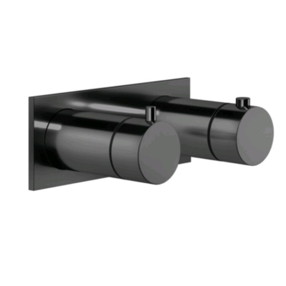 Смеситель для душа, Gessi, Anello, на 2 потребителя, цвет-Black Metal PVD