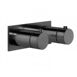 Смеситель для душа, Gessi, Anello, на 2 потребителя, цвет-Black Metal PVD