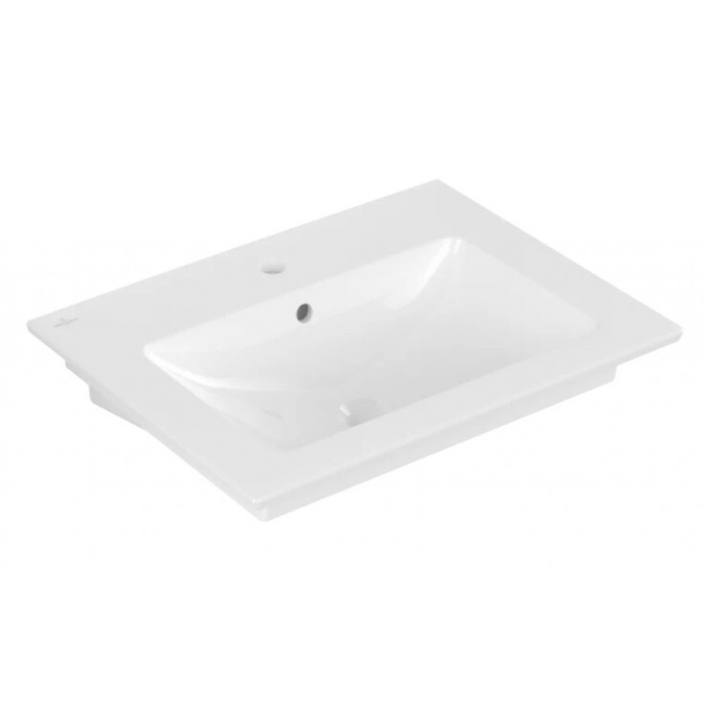 Раковина, Villeroy&Boch, Venticello, шгв 655*500*170, отверстия для смесителя-1 сквозное, 2 промаркированных, цвет-альпийский белый