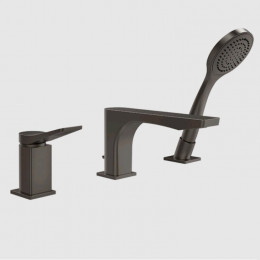 Смеситель для ванны и душа, Gessi, Rilievo, цвет-Black Metal Brushed PVD