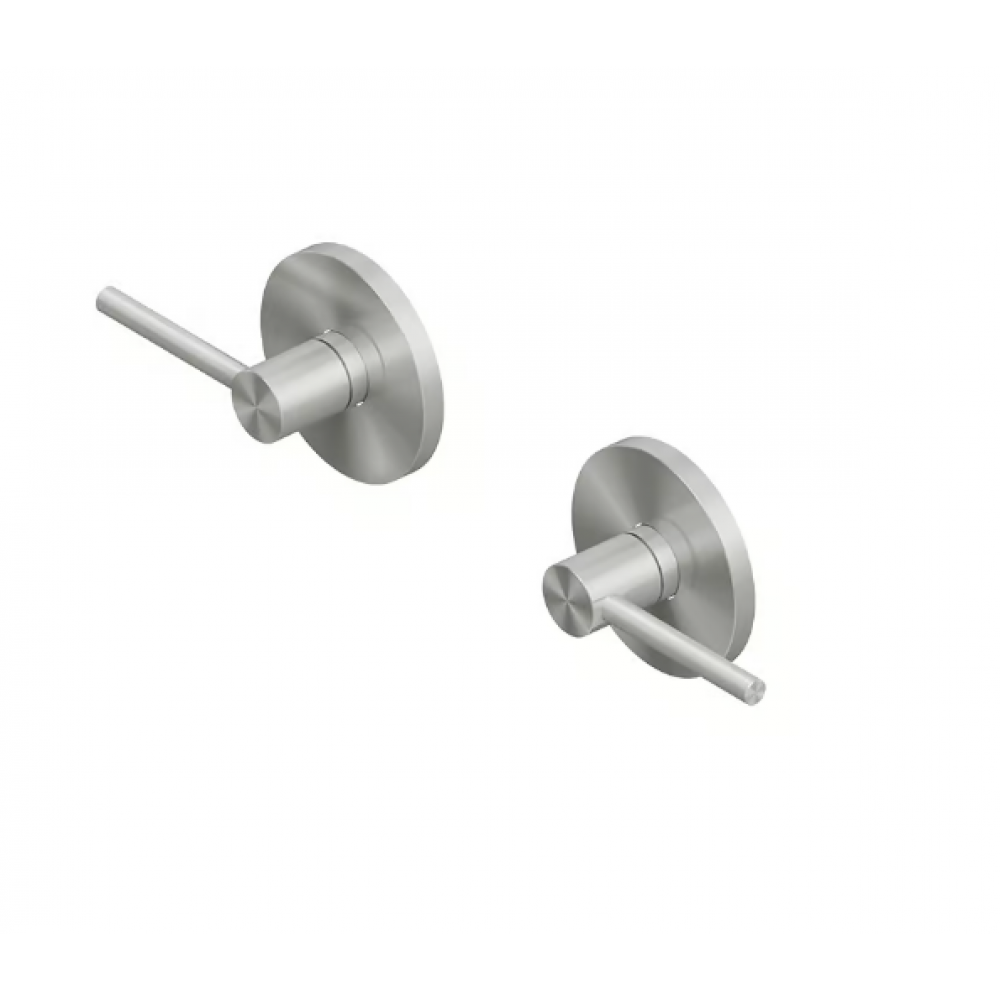 Вентиль, Quadro design, FFQT, запорный, 1/2", в комплекте-2 шт, цвет-сталь брашированная