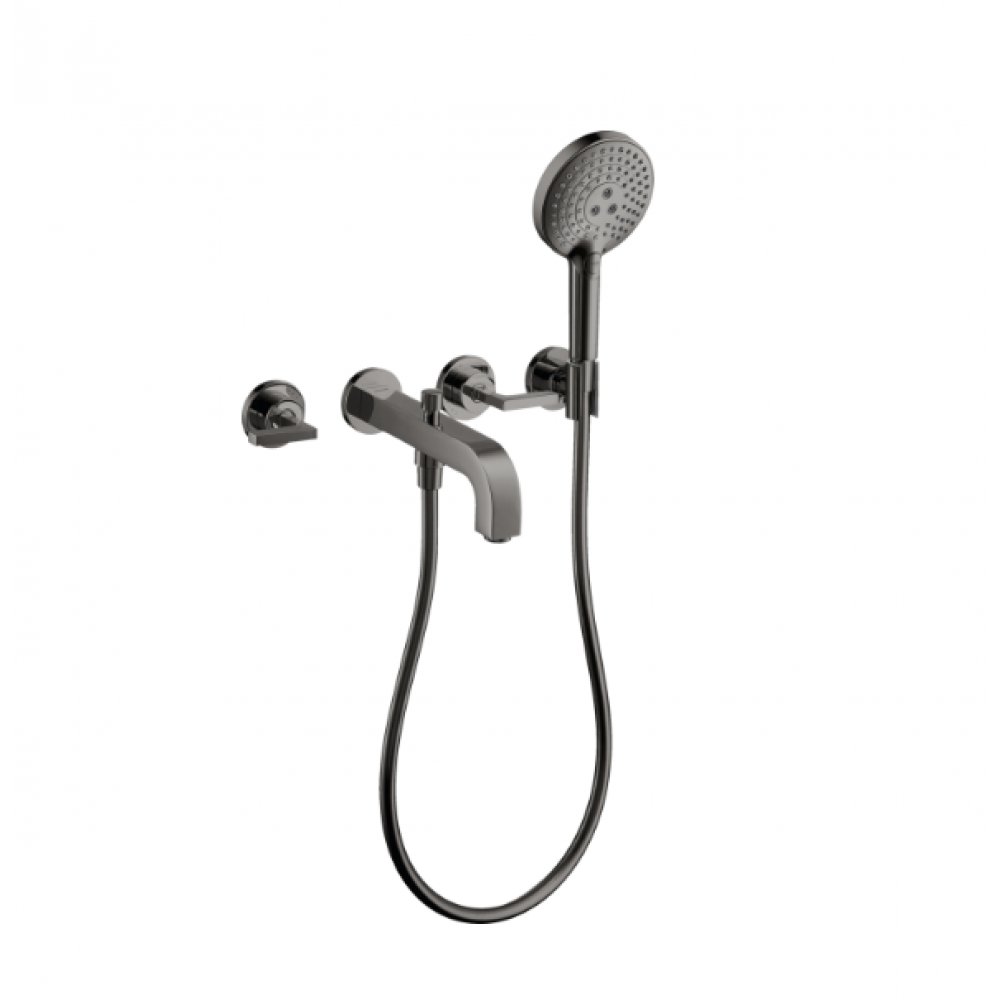Смеситель для ванны и душа, Axor, Axor Citterio, цвет-полированный чёрный хром