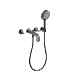 Смеситель для ванны и душа, Axor, Axor Citterio, цвет-полированный чёрный хром