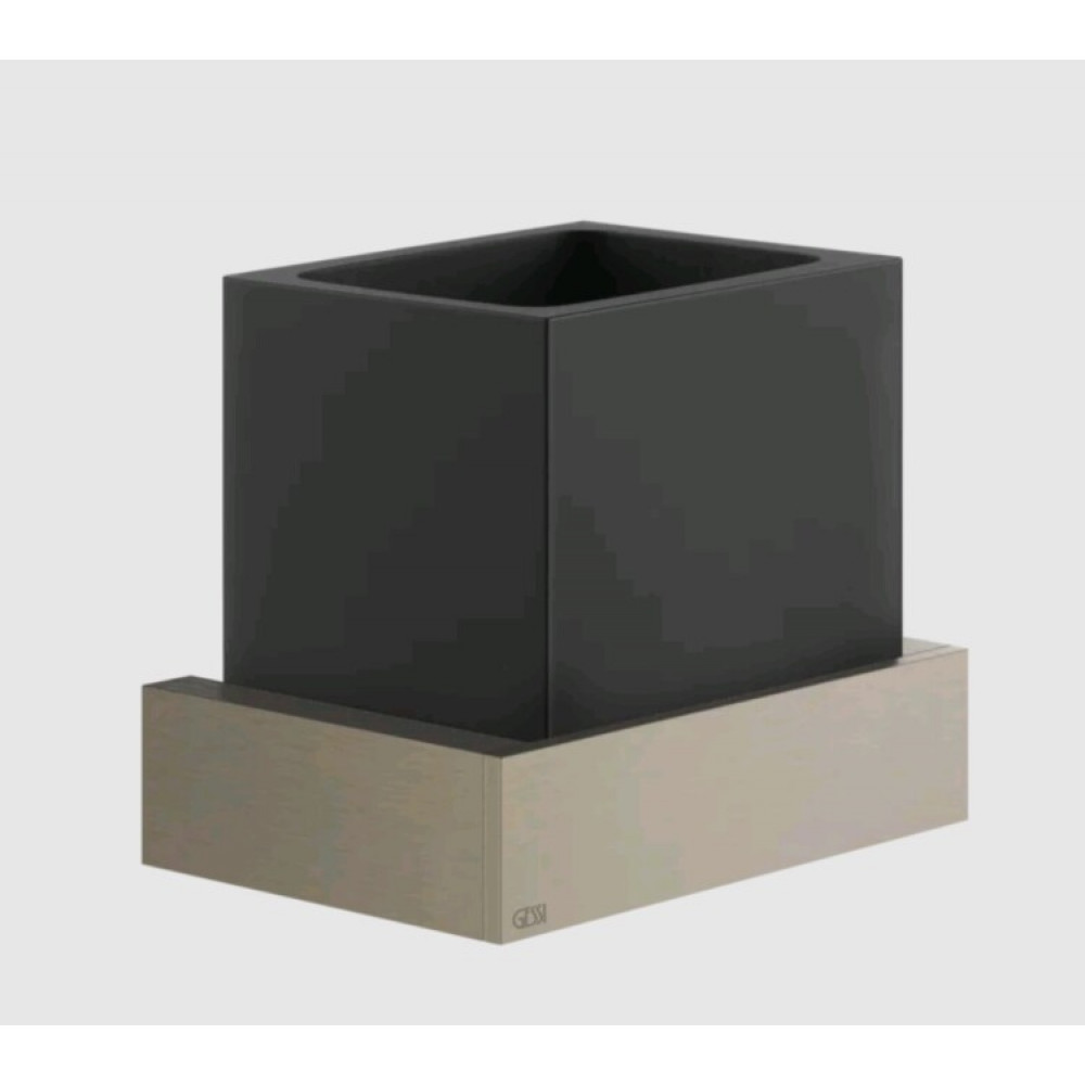 Стакан, Gessi, Rettangolo, шгв 140*97.5*116,5, цвет-чёрный/Finox Brushed Nickel