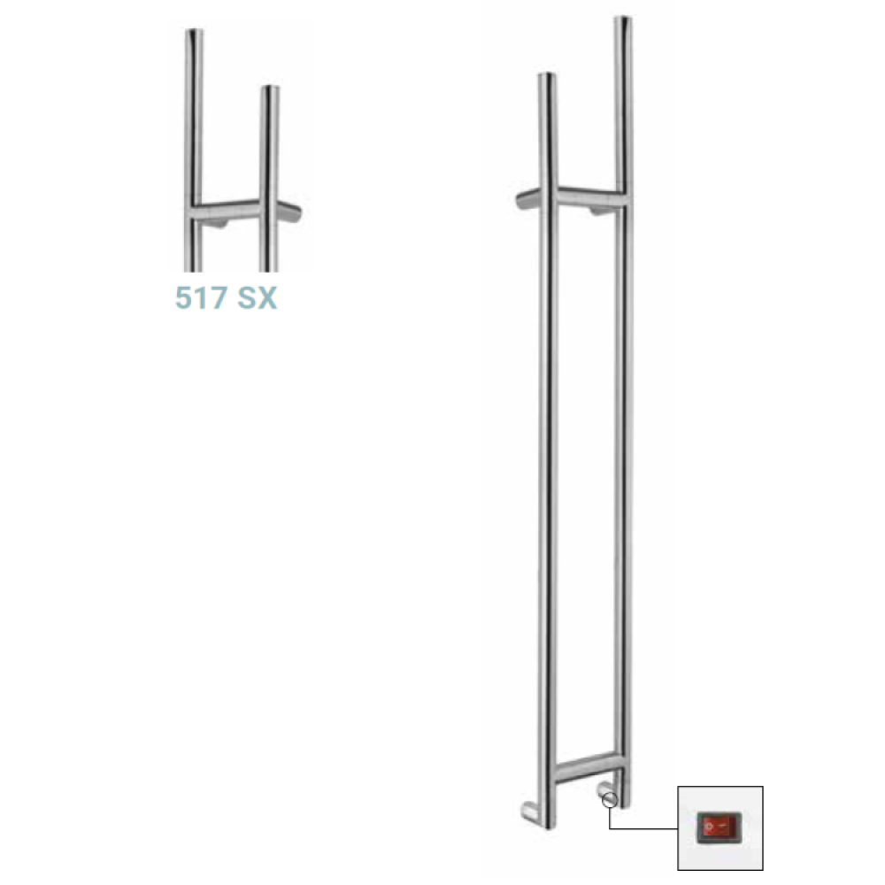 Полотенцесушитель, Margaroli, Arcobaleno, 517 SX, шгв 187*105*1510, Box, цвет-Brushed Chrome