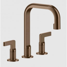 Смеситель для раковины, Gessi, Inciso, цвет-Copper Brushed PVD