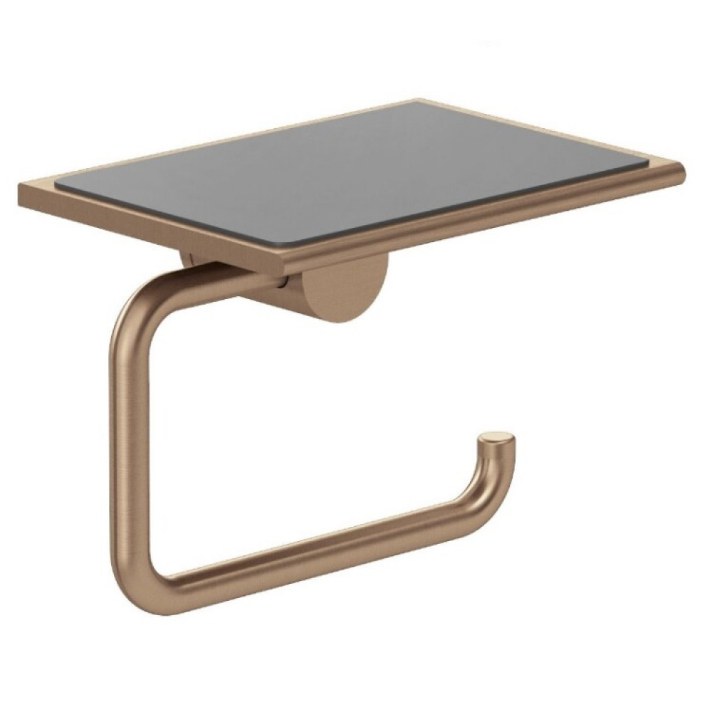 Бумагодержатель, Kludi, VELA R, без крышки, с полкой, шгв 139*100*111, цвет-бронза брашированная