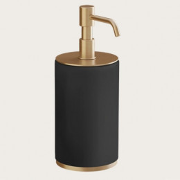 Дозатор для жидкого мыла, Gessi, Origini, шгв 75*97*199, цвет дозатора-Warm Bronze Brushed PVD/чёрный