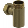 Уголок, Сунержа, со спускным клапаном, присоединительный размер-НР G 1" / НГ G 3/4", цвет-бронза состаренная