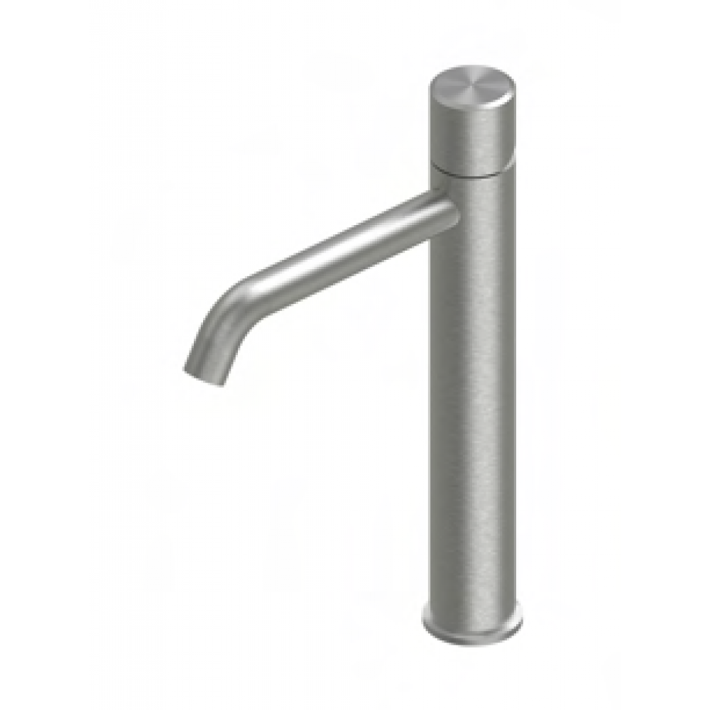 Смеситель для раковины, Quadro design, Stereo, цвет-сталь брашированная