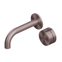 Смеситель для раковины, Quadro design, Stereo, цвет-золото розовое