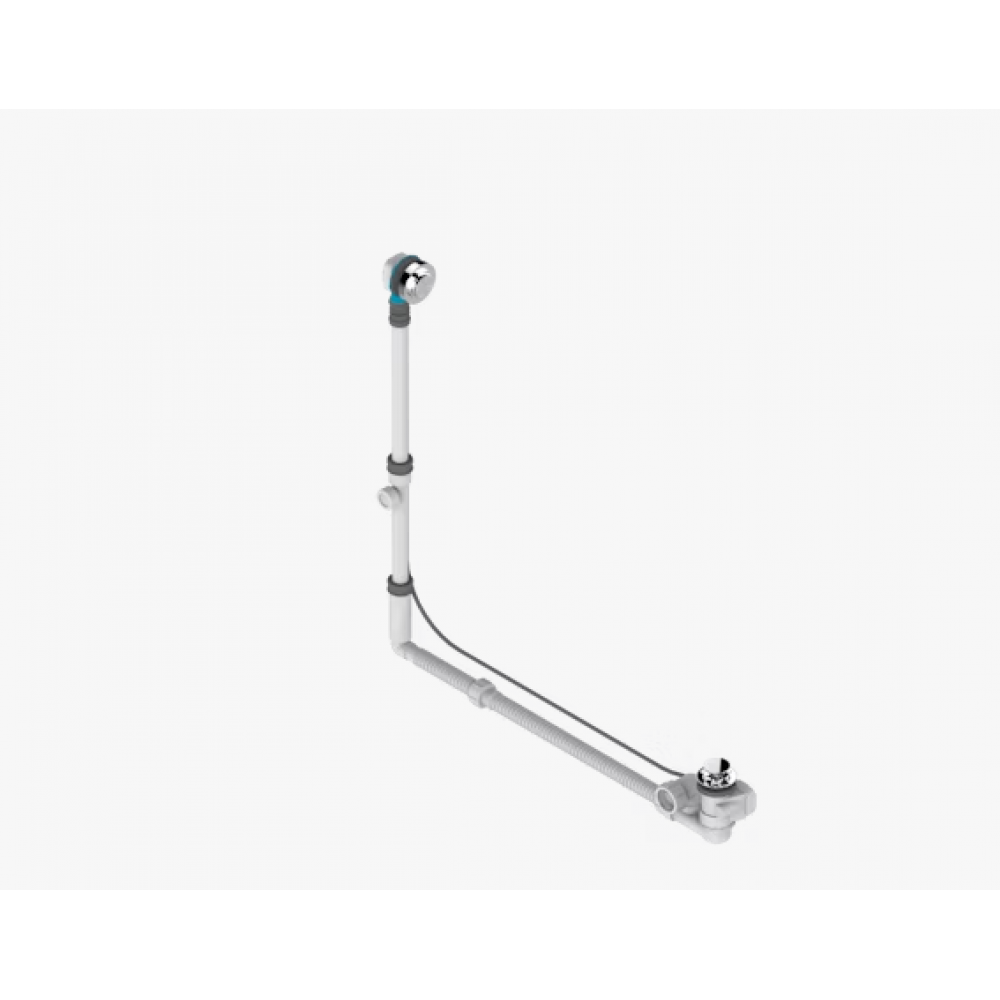 Слив-перелив, THG, West Coast Metal with lever, цвет-никель