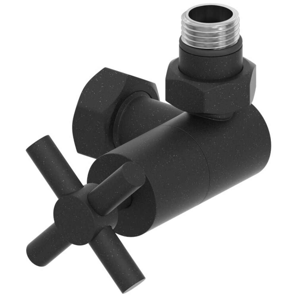 Вентиль, Сунержа, 3D, G 1/2" НР х G 3/4" НГ, правый, крест, цвет-тёмный титан муар