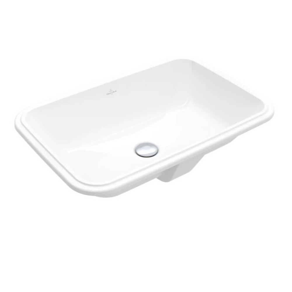 Раковина, Villeroy&Boch, Architectura, шгв 570*370*180, отверстия для смесителя-отсутствуют, цвет-альпийский белый