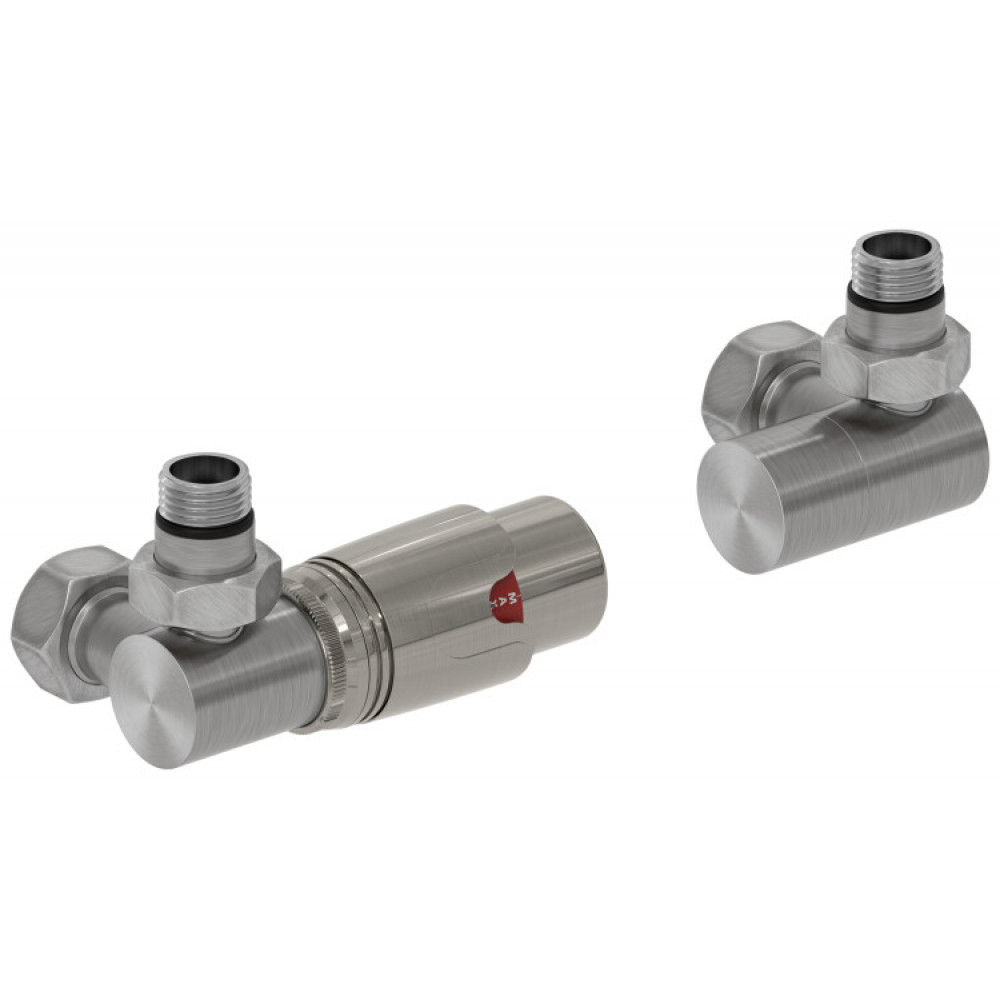 Терморегулятор, Сунержа, 3D, автоматический, G 1/2" НР х G 3/4" НГ, набор, левый, цвет-сатин