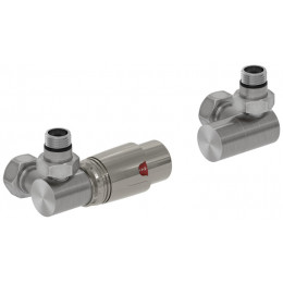 Терморегулятор, Сунержа, 3D, автоматический, G 1/2" НР х G 3/4" НГ, набор, левый, цвет-сатин