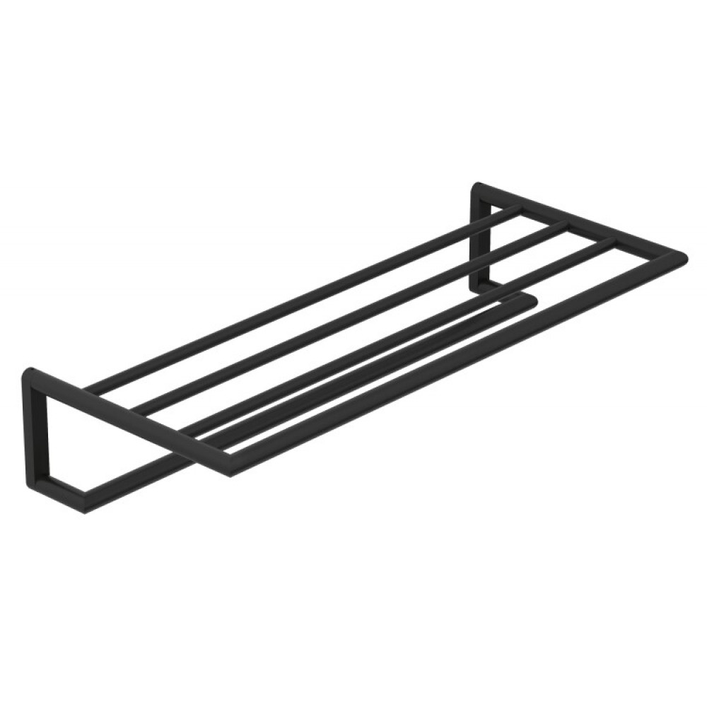 Полотенцедержатель, Kludi, VELA R, с полкой-решёткой, шгв 618*262*120, цвет-черный матовый