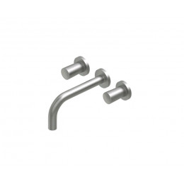 Смеситель для раковины, Quadro design, Ono, цвет-сталь шлифованная/брашированная (Steel Brushed)