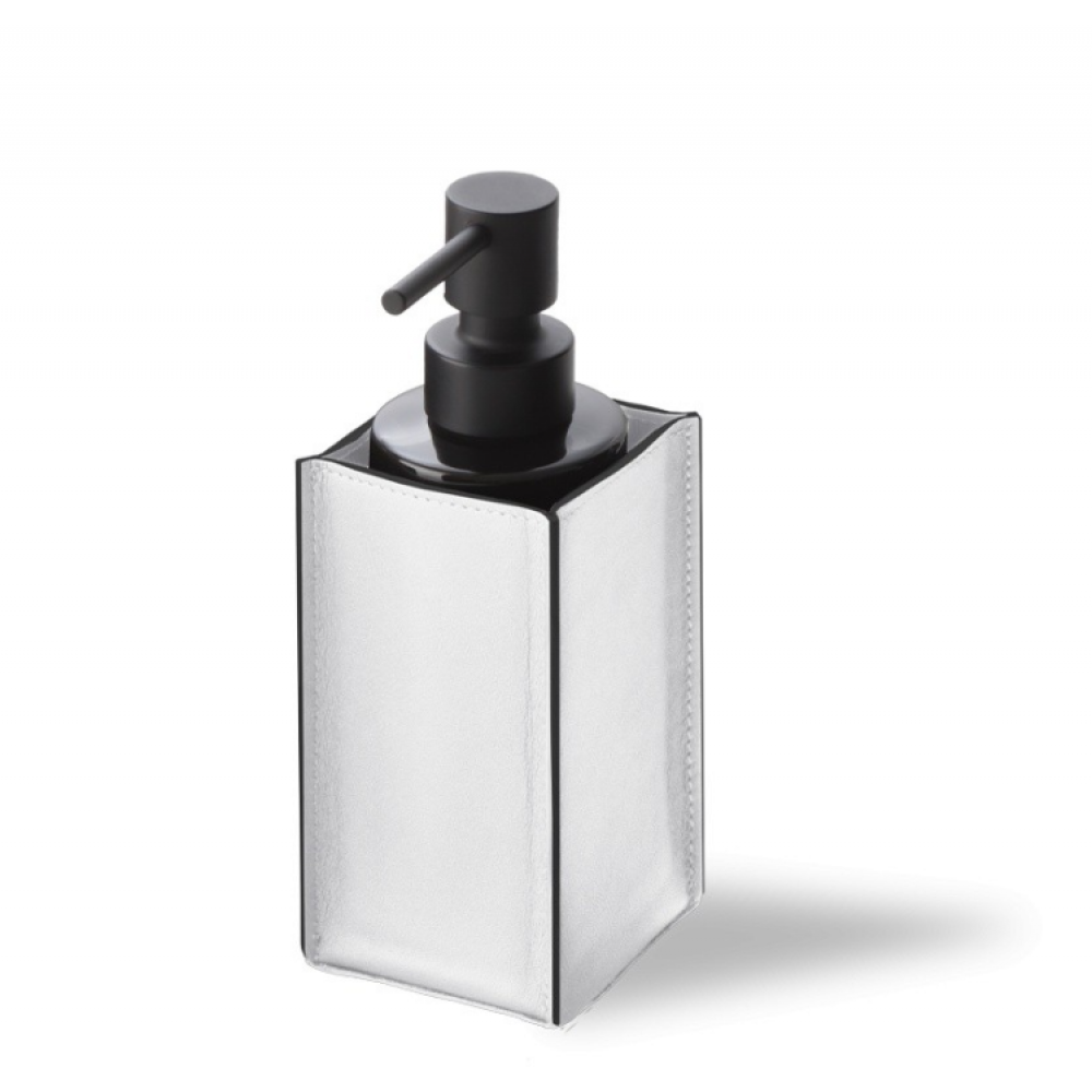 Дозатор для жидкого мыла, Decor Walther, Nappa, шгв 65*90*190, цвет-снежно-белый/черный матовый