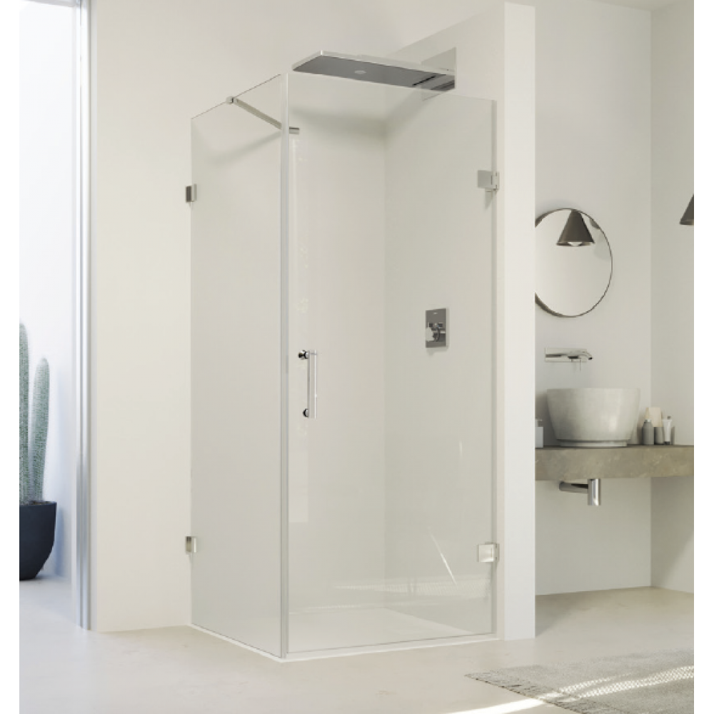 Дверь, Huppe, Solva Minimal, шв 700*2000, петли-справа, черный матовый, цвет стекла-прозрачный