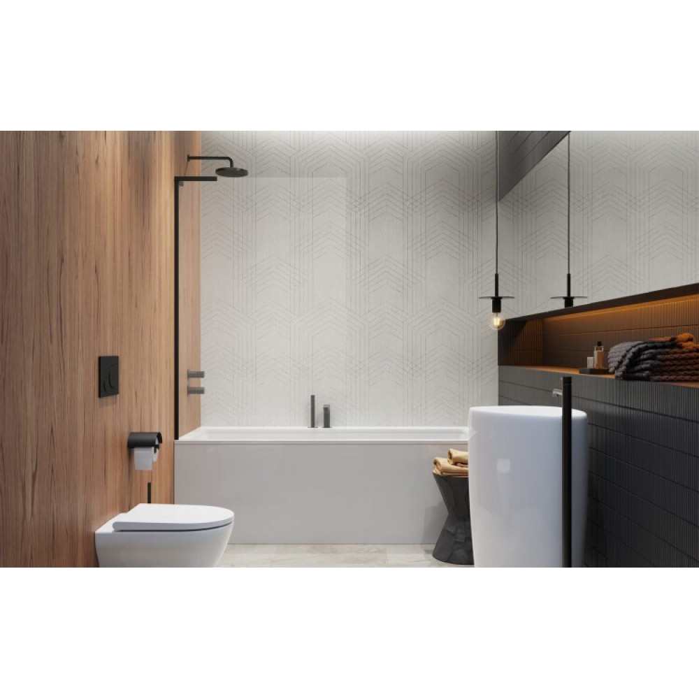 Шторка на ванну, Radaway, Modo SL PNJ II, шв 800*1500, петли-слева, цвет фурнитуры-черный, цвет стекла-прозрачный, Easy Clean