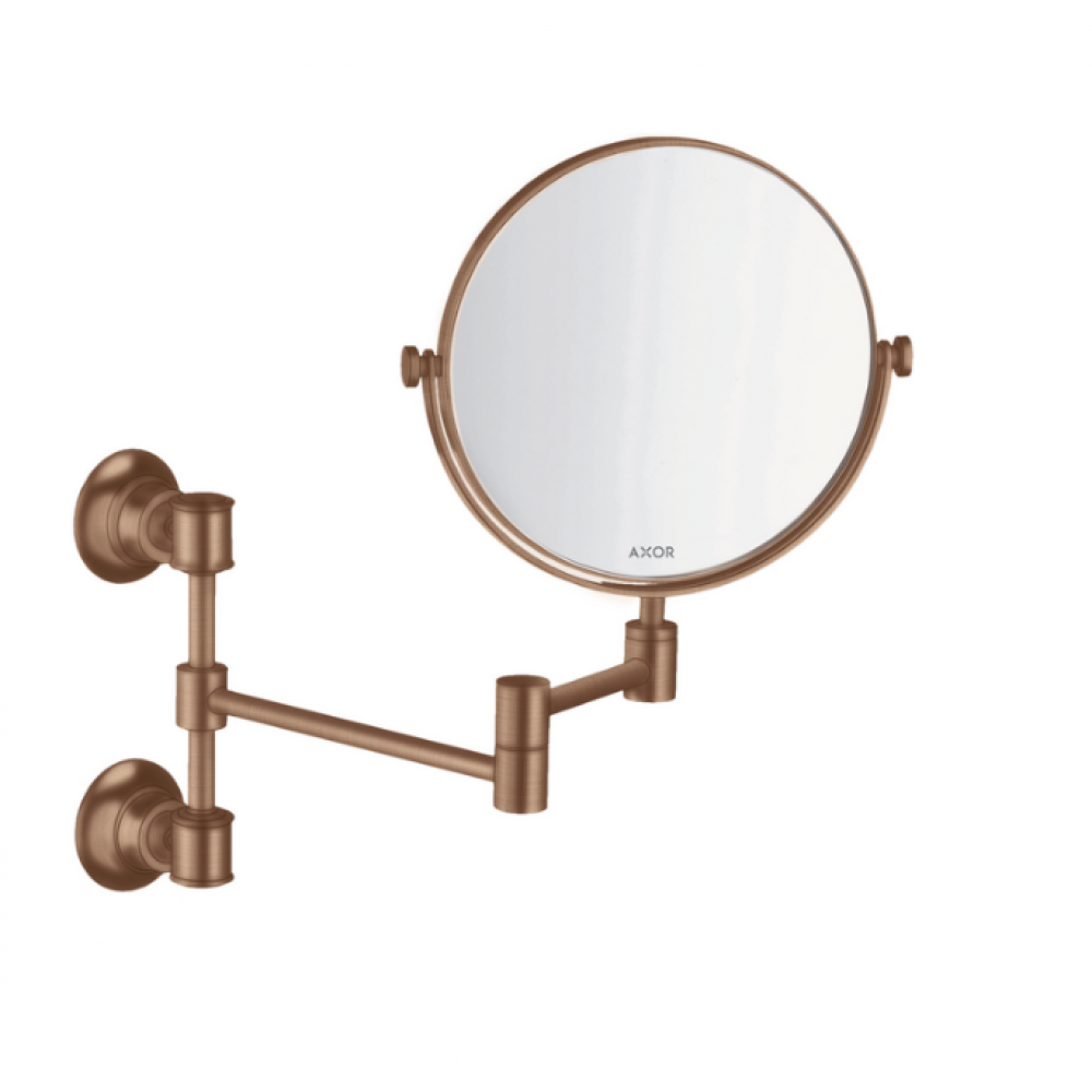 Косметическое зеркало, Axor, Axor Montreux, без подсветки, цвет-шлифованное красное золото