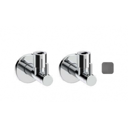 Запорный кран, Almar, под раковину с фильтром, 2шт, цвет-Gun Metal Brushed PVD (Товар заказной, возврату не подлежит)