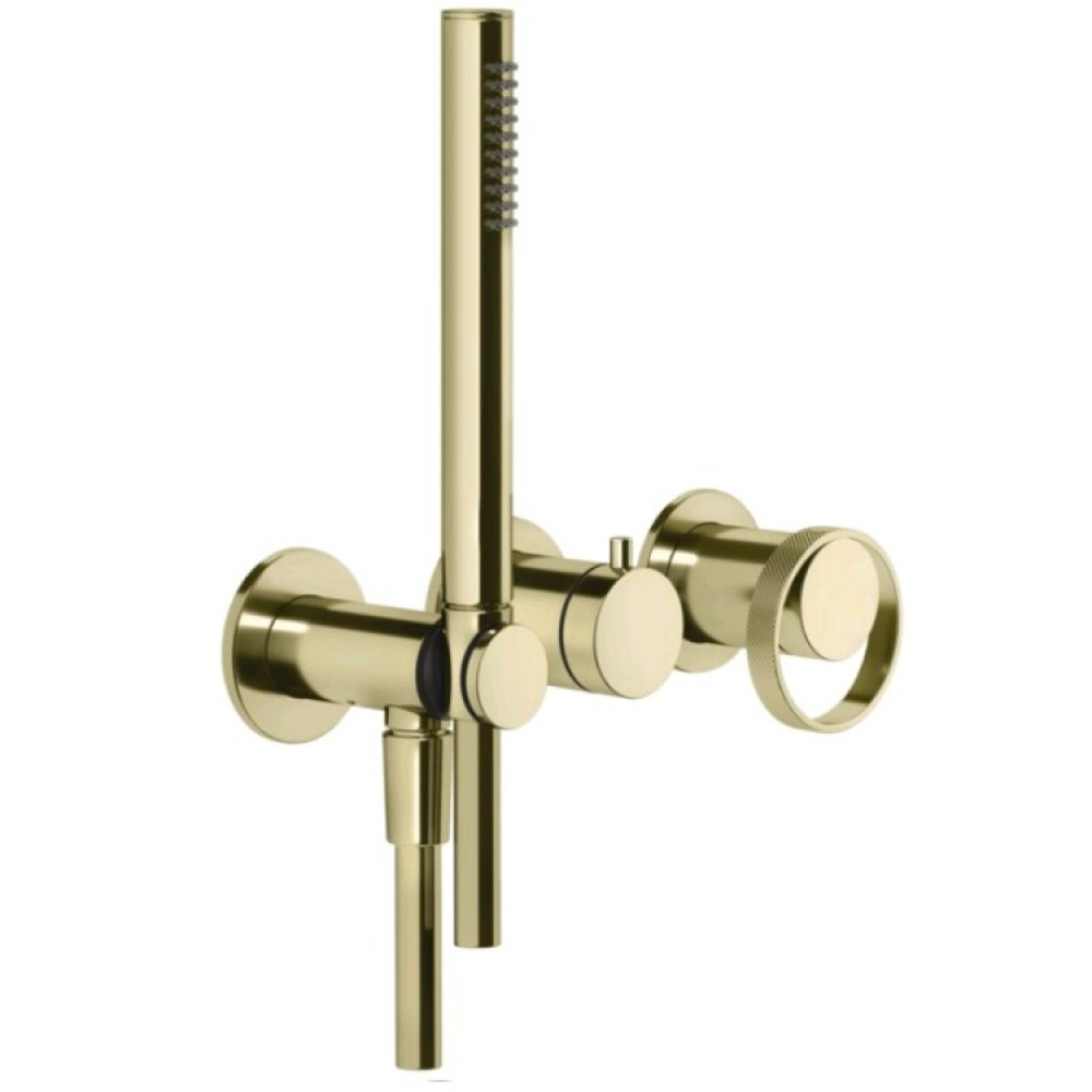 Смеситель для душа, Gessi, Anello, на 2 потребителя, цвет-Brass PVD