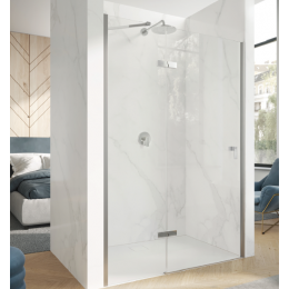 Душевое ограждение, Huppe, Aura Pure, шв 900*2000, петли-справа, блестящее серебро, цвет стекла-прозрачный
