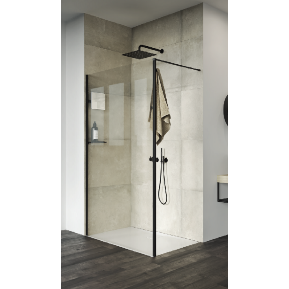 [НЕСТАНДАРТ] Душевая перегородка, Huppe, One, шв 920*2100, блестящее серебро, цвет стекла-прозрачный