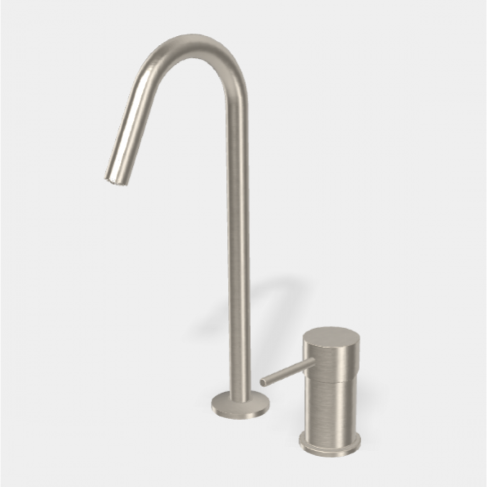 Смеситель для раковины, Fima Carlo Frattini, Spillo Up, цвет-брашированный никель