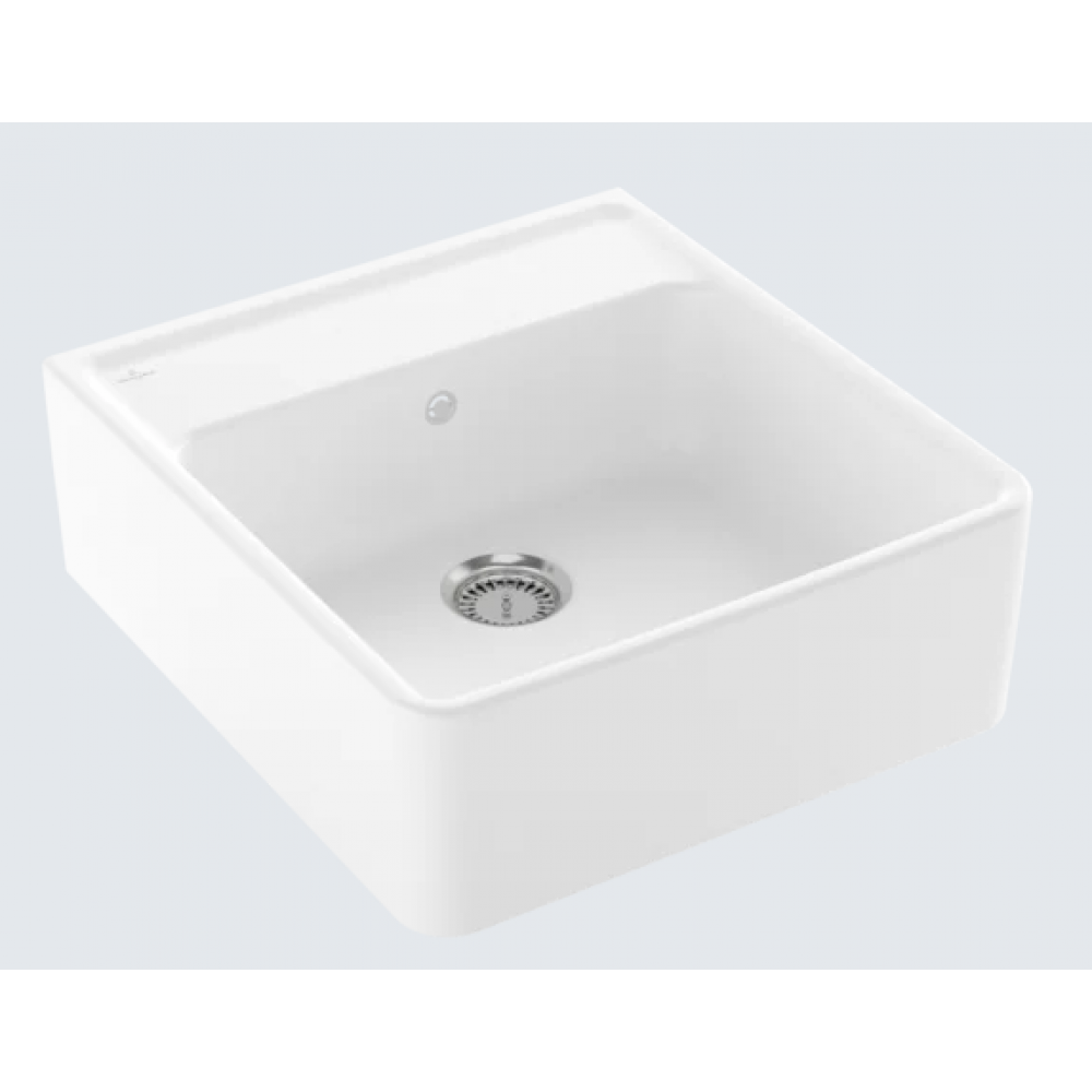 Мойка, Villeroy&Boch, шгв 595*630*220, отверстия для смесителя-отсутствуют, CeramicPlus, цвет-Snow White